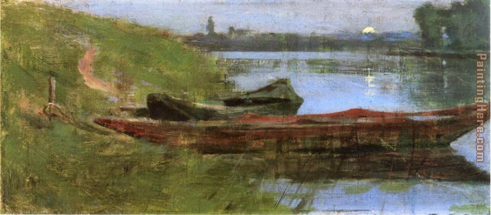 Two Boats painting - Theodore Robinson Two Boats art painting